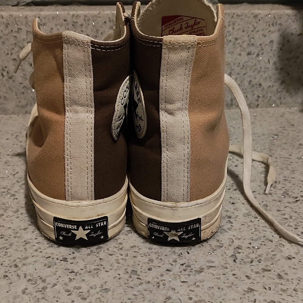 Converse High-Tops in Brown and Cream - Picture 5 of 10